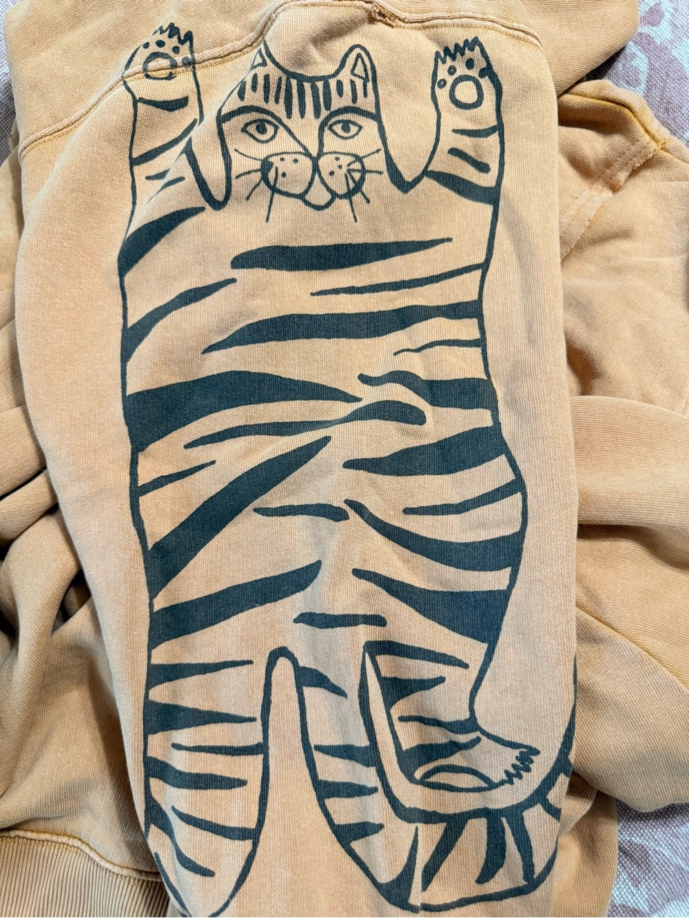 RARE & HTF We The Free by Free People Hoodie with Black Cat Graphics Sz XS